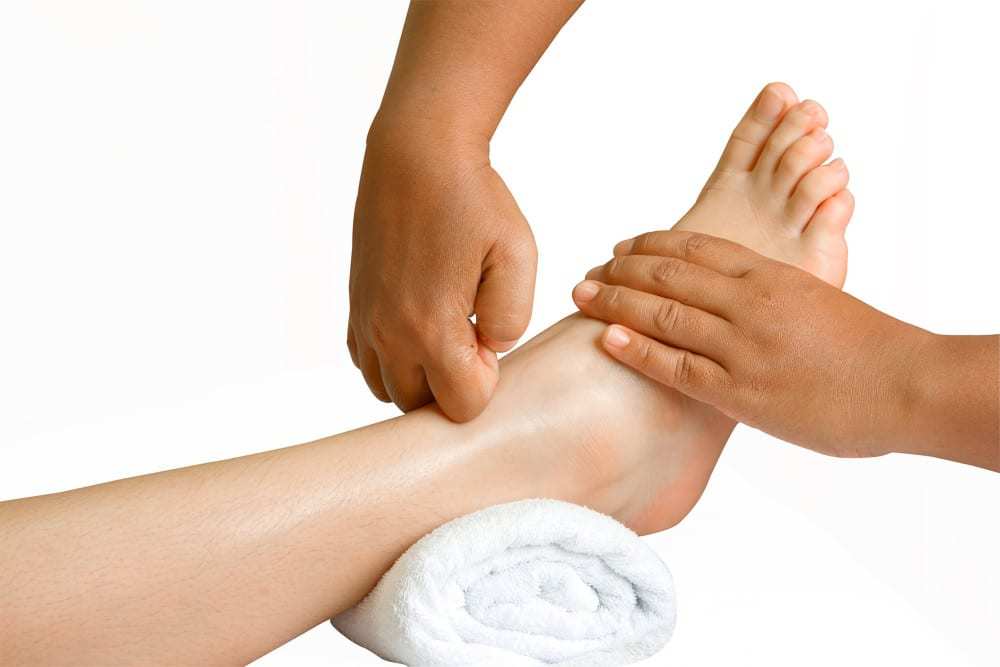 Foot reflexology session